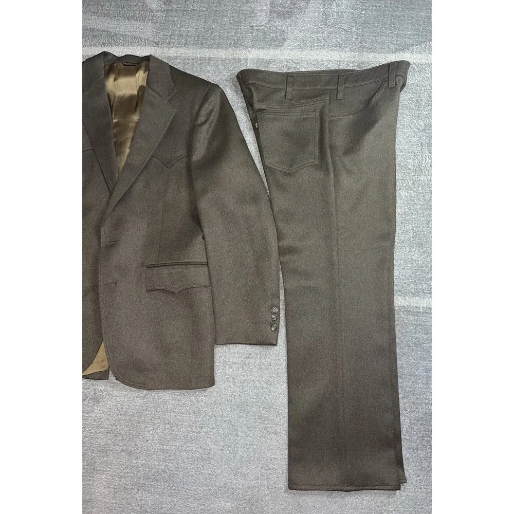 Vintage 1970s Levi's Western Suit Made In USA Brown Urban Cowboy Pristine Cond